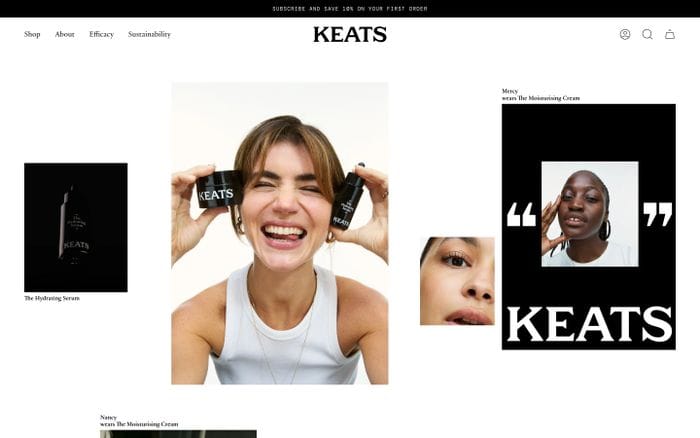 Keats website preview