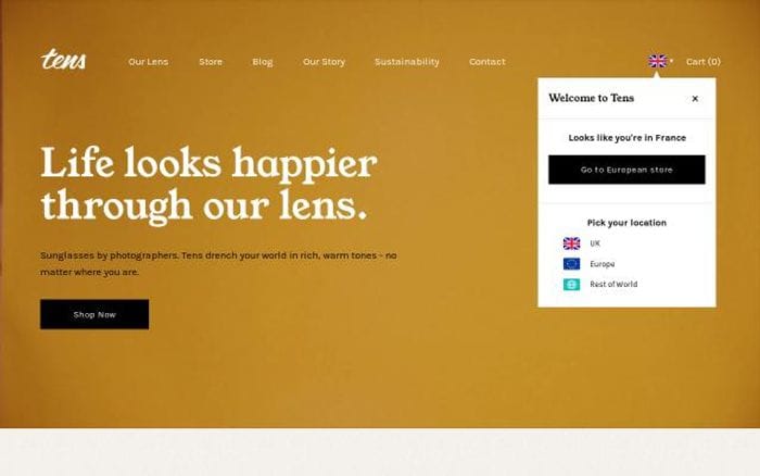 Tens website preview