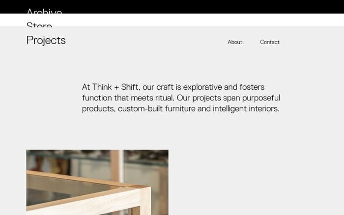 Think and Shift website preview