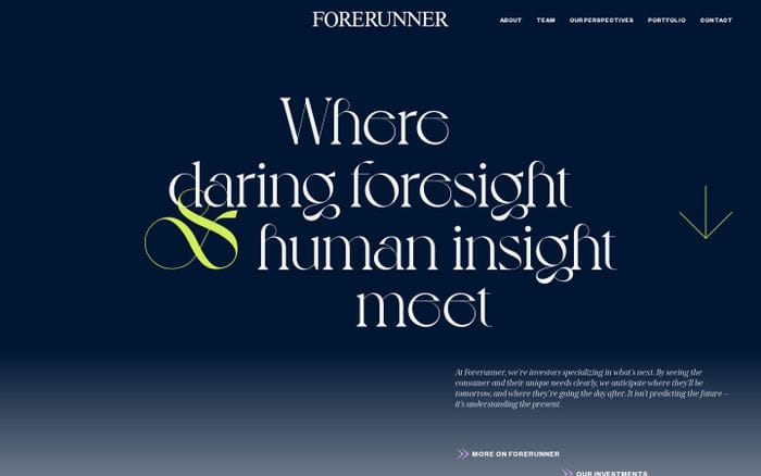 Forerunner Ventures website preview