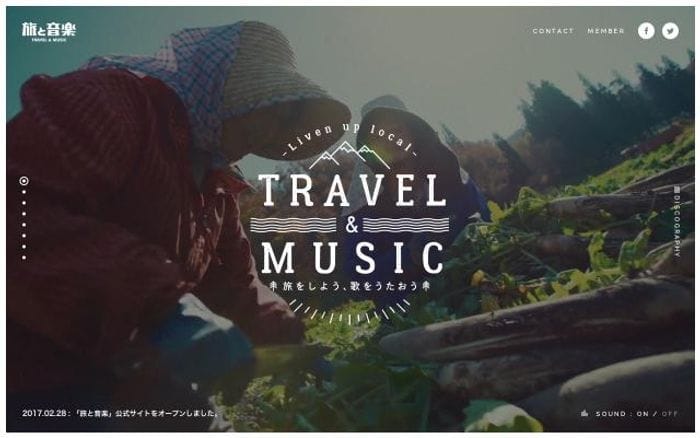 Travel-and-music website preview