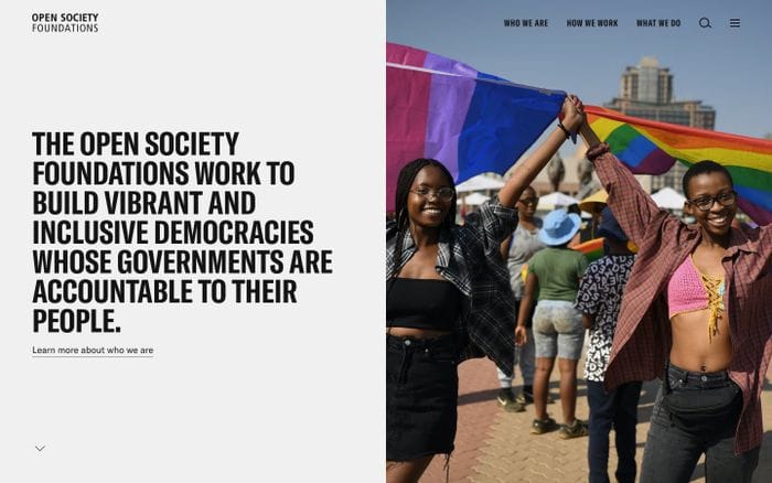 Open Society Foundations website preview