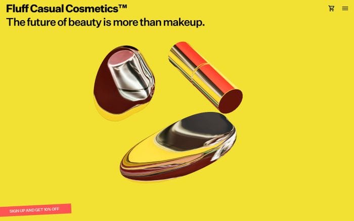Fluff Casual Cosmetics website preview