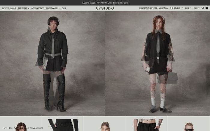 UY studio website preview