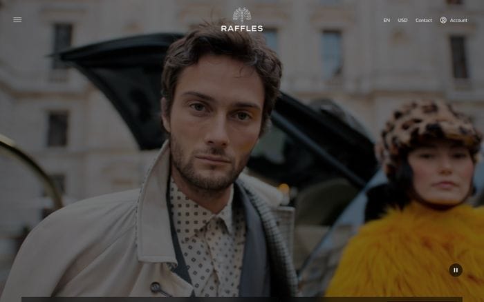 Raffles Hotels and Resorts website preview