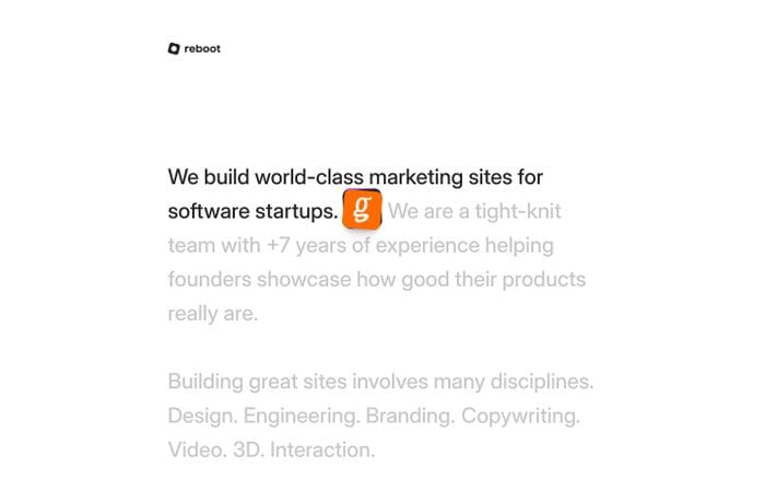 Reboot website preview
