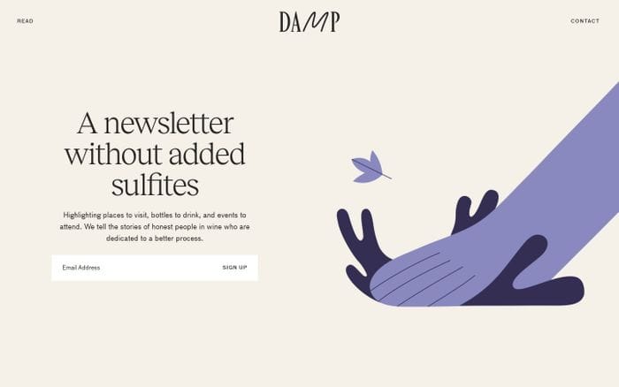 Damp wine website preview