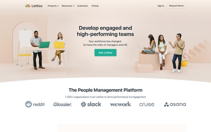 People Management | Performance and Engagement Software | Lattice website preview