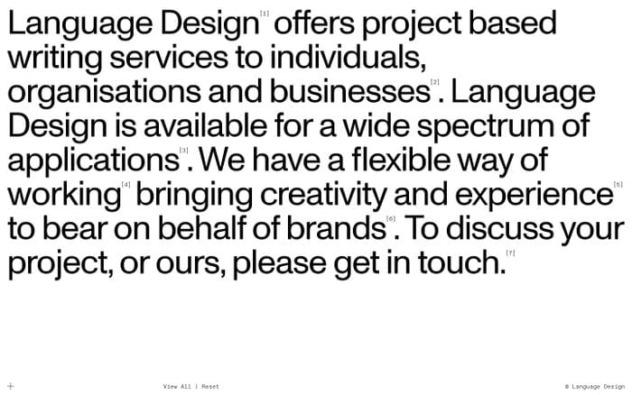 Language Design website preview