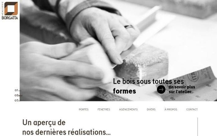 Borgattamenuiserie website preview