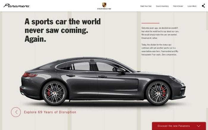 Theporschepanamera website preview