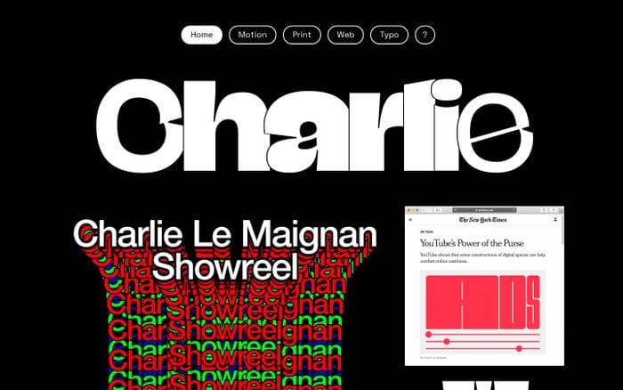 Charlie website preview