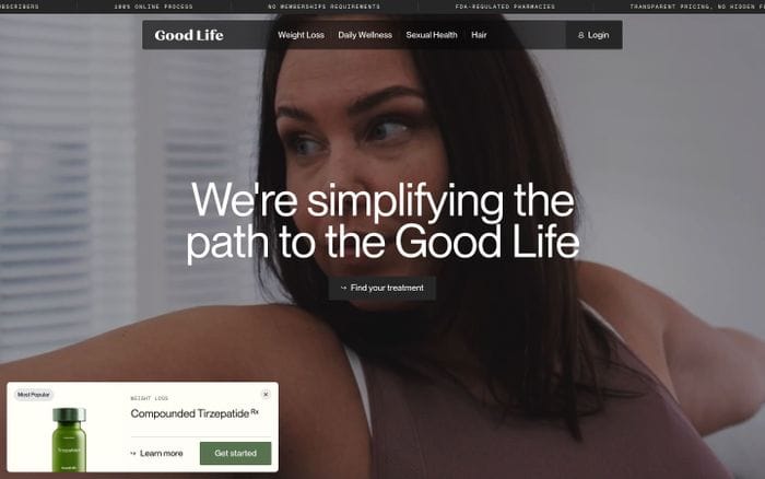 Good Life website preview