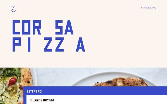 Corsa Pizza website preview