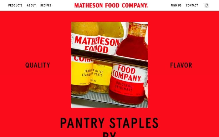 Matheson food company website preview