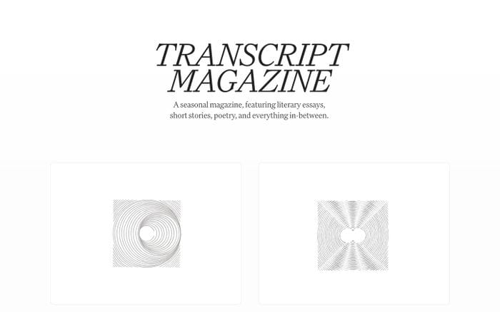 Transcript Magazine website preview