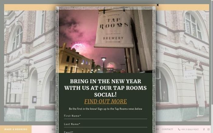 Taprooms website preview