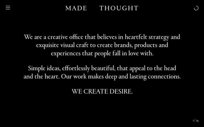 Madethought website preview