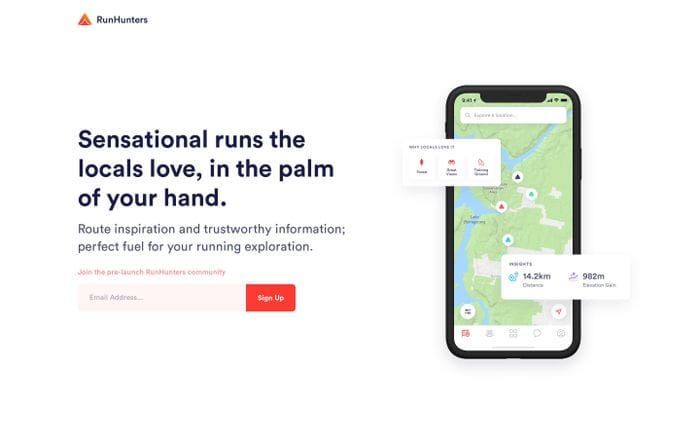 RunHunters | The app for runners that love to explore website preview