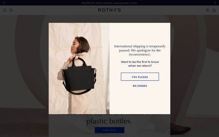 Rothy’s website preview