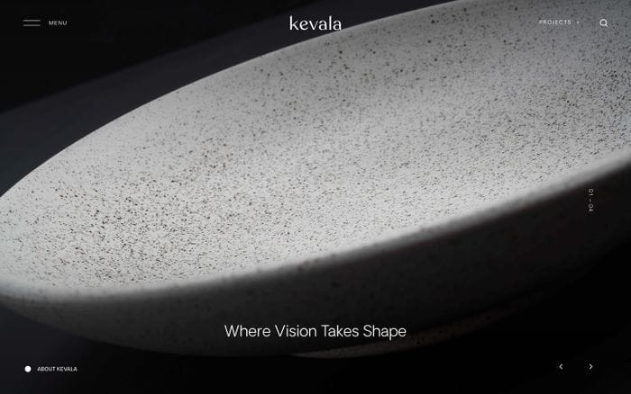 Kevala Ceramics website preview