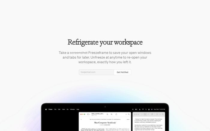 Freezeframe website preview