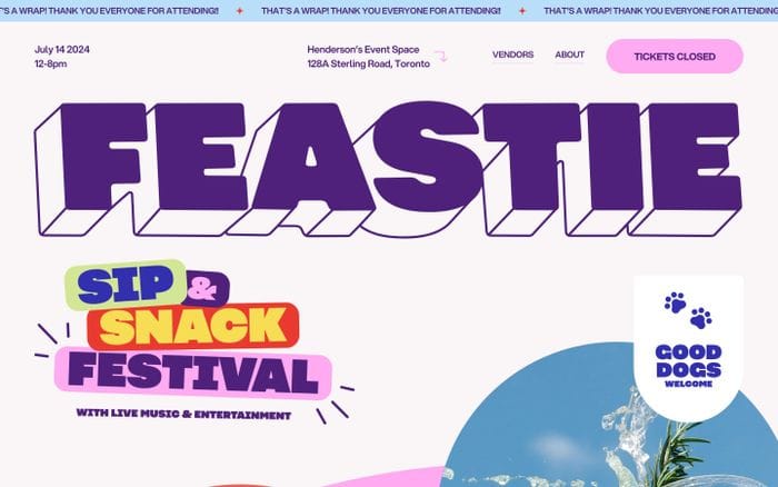 Feastie website preview