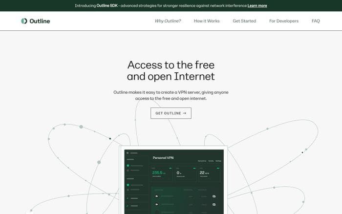 Outline VPN website preview