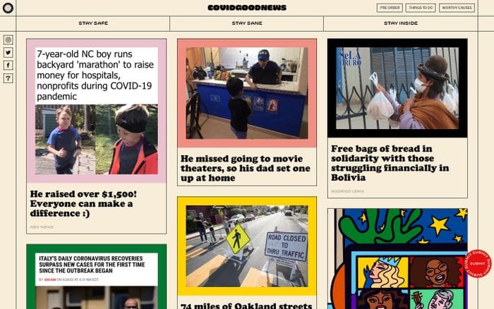 COVID GOOD NEWS website preview