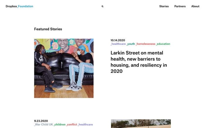 Dropbox Foundation website preview