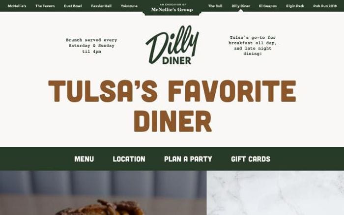 Dillydiner website preview