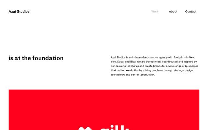 Azai Studios - A digital agency located in NYC, Riga, Dubai website preview