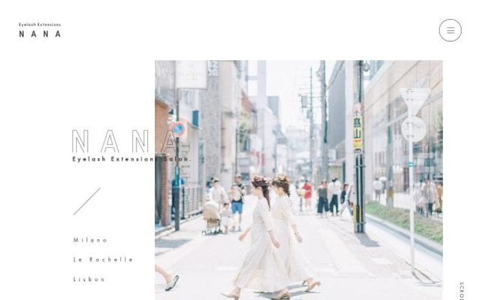 Nana-eyelash website preview