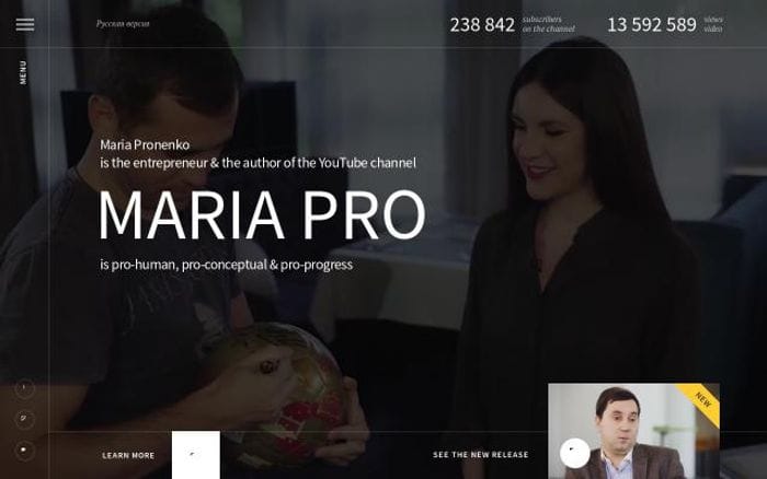 Mariapro website preview