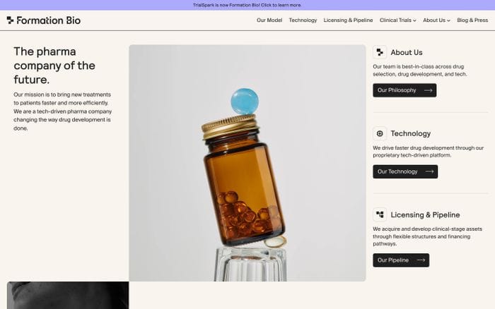 Formation Bio website preview
