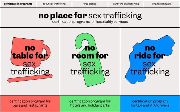No place for sex trafficking website preview