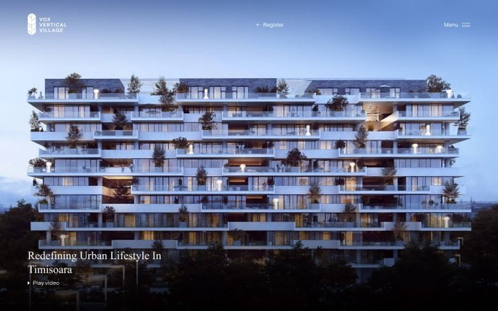 Premium apartments in Timisoara – Vox Vertical Village website preview