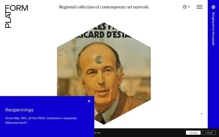 Regional collection of contemporary art network website preview