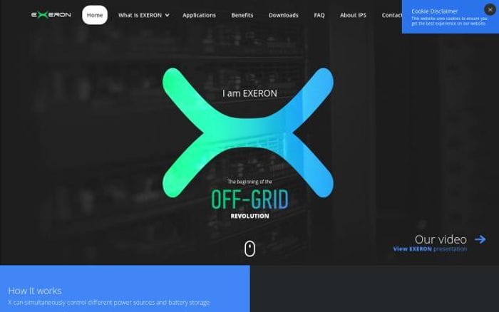 Exeron website preview