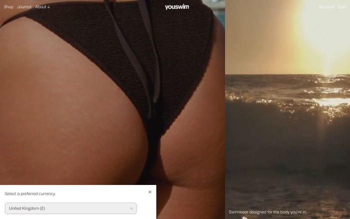 Youswim website preview