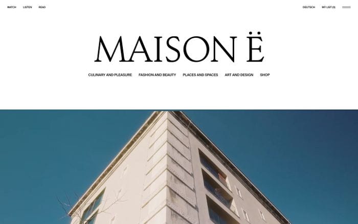 Maison Ë website preview