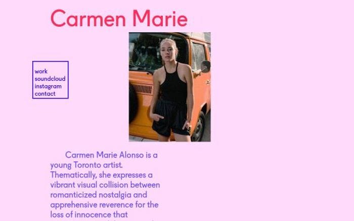 Carmenmarie website preview