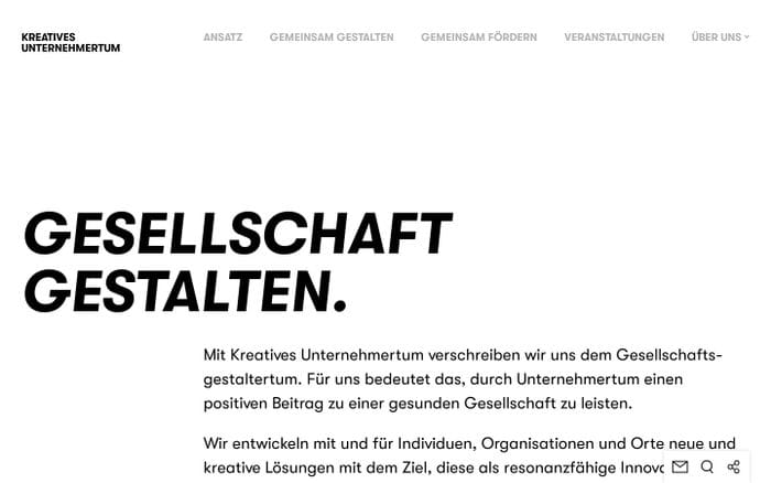 Kreatives Unternehmertum | Gesellschaft gestalten website preview