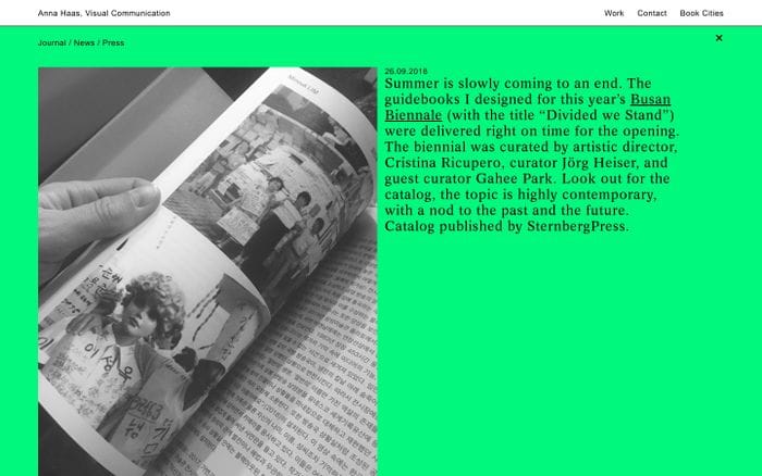 Anna Haas, Visual Communication website preview