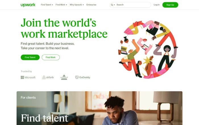 Upwork website preview
