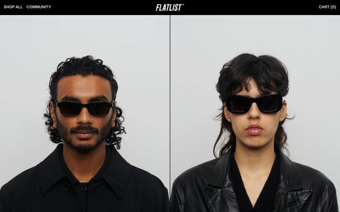 Flatlist eyewear website preview
