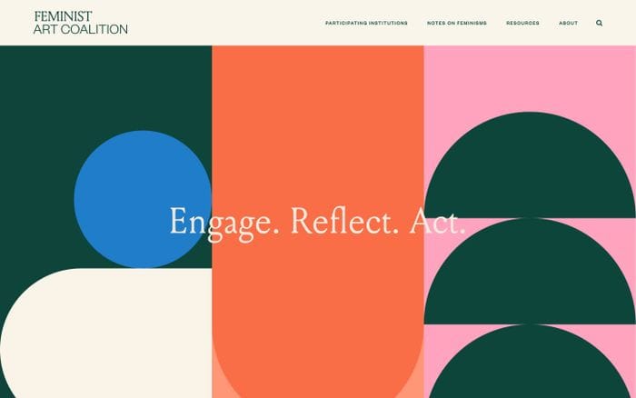 Feminist Art Coalition website preview
