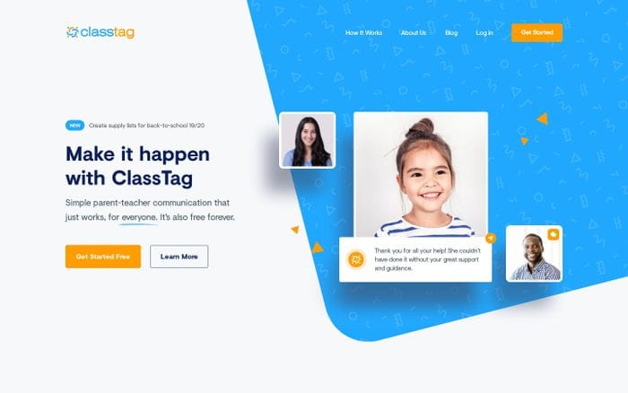 Complete Parent Teacher Communications Solution — ClassTag website preview