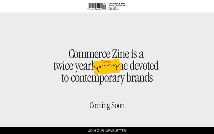 Commerce Zine website preview