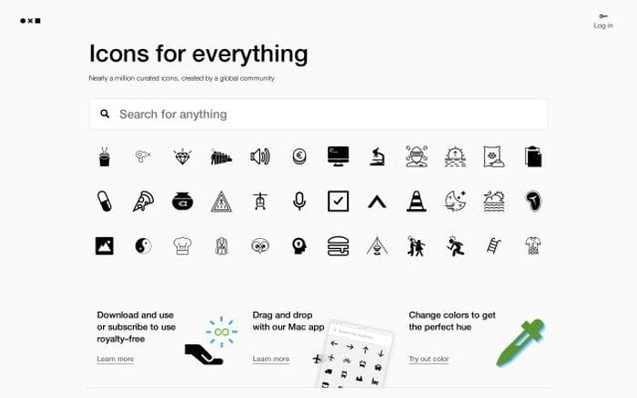 Thenounproject website preview